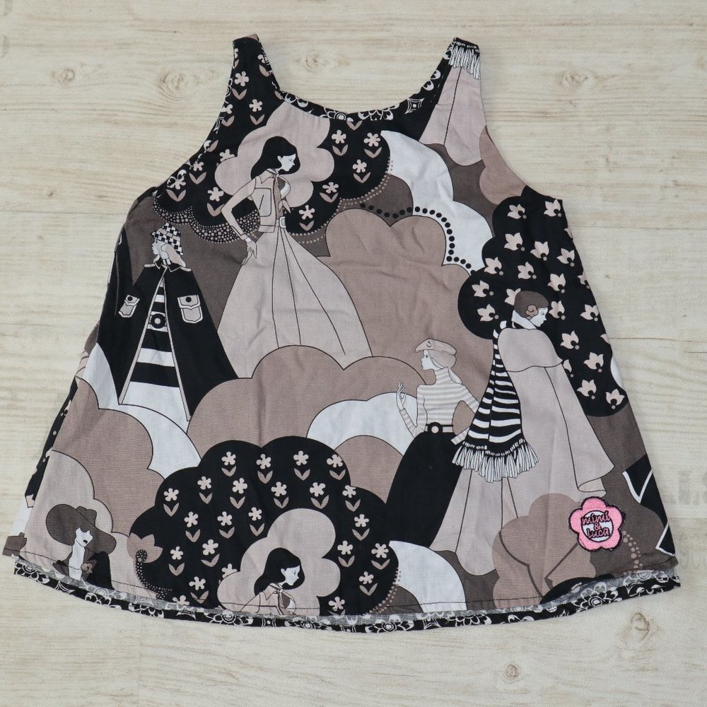 Mimi & Luca Dress Girl Toddler 2T Reversible Black White Gray